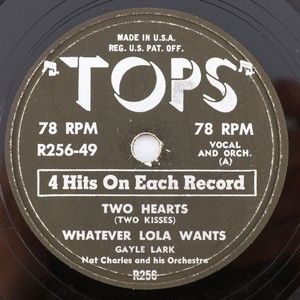 Gayle Lark/Nat Charles Two Hearts (Two Kisses)/Cherry Pink 78 rpm Record R256-49